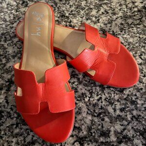 Hulsf Orange Slide Sandals | Women’s Size 9B